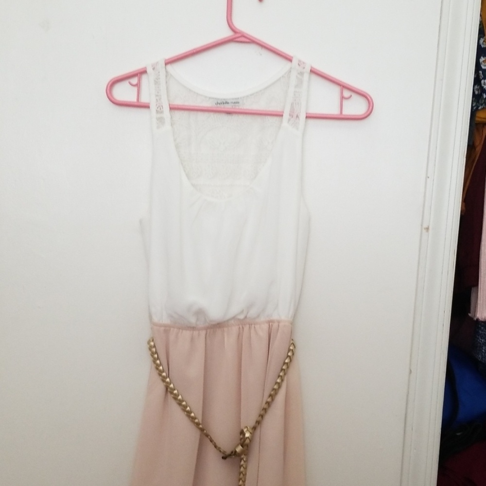 2 tone high low dress